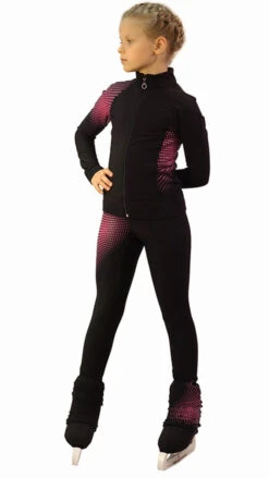 IceDress Figure Skating Outfit - Thermal -Disco (Black And Raspberry)