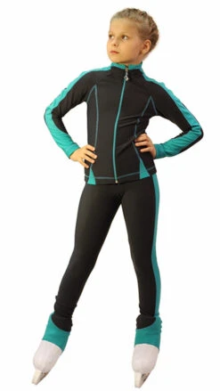 IceDress Figure Skating Thermal Pants -Bracket (Grey With Mint Line)