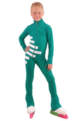 IceDress Figure Skating Outfit - Thermal - IceCode (Emerald With White)