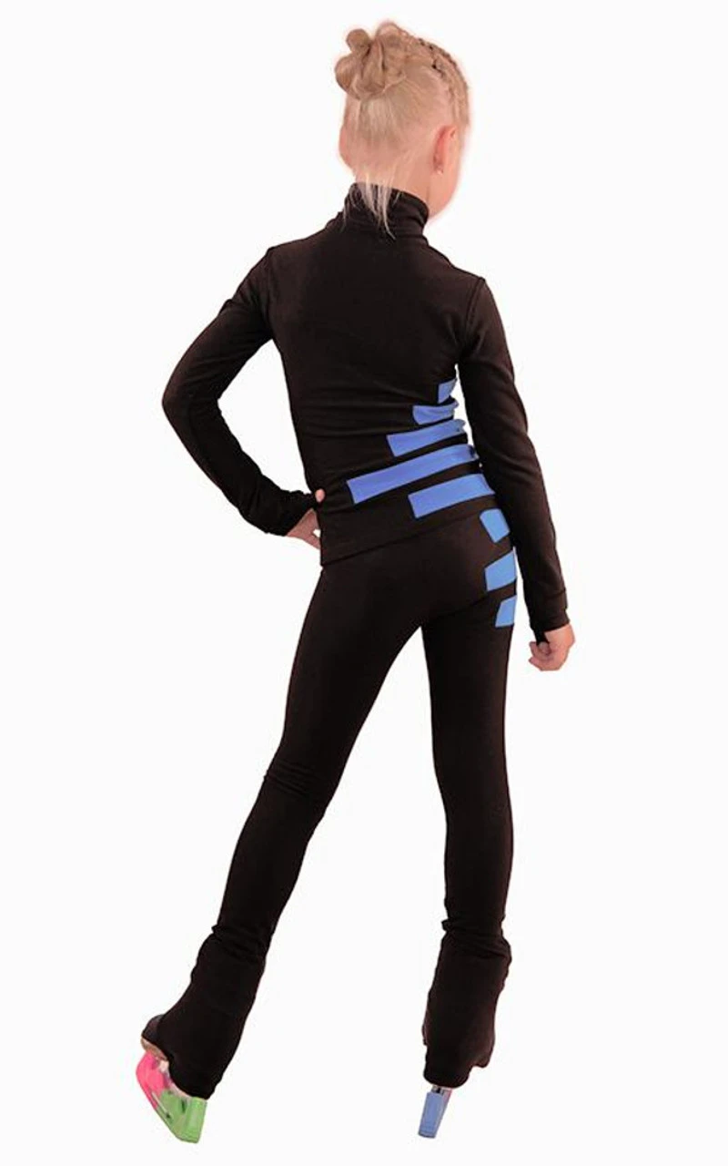 IceDress Figure Skating Outfit - Thermal - IceCode (Black With Blue) 3 IceDress Figure Skating Outfit - Thermal - IceCode (Black With Blue) - Image 3