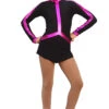 IceDress Figure Skating Dress - Arabesque 2 (Black With Fuchsia Lycra)