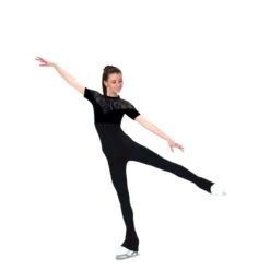 Jerry's 291 Velvet Burnout Figure Skating Catsuit - Black
