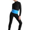 IceDress - High-Waisted Thermal Figure Skating Legging With Wide Band (Black And Blue)