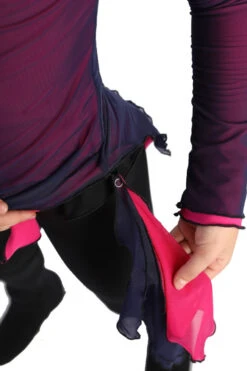 IceDress - Thermal Figure Skating Outfit "Gravity" - Mesh Top And Pants (Fuchsia/Blue And Black) -Paramount Happy Shop 10.1672312516 45441.1672314664