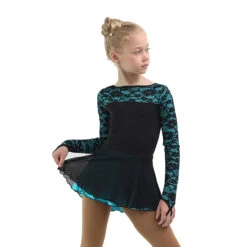 IceDress Figure Skating Dress - Thermal - Harmony (Black With Turquoise) -Paramount Happy Shop 102db7b3d263 93303 73493.1582490512