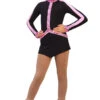 IceDress Figure Skating Dress - Arabesque 2 (Black With Pink Rhinestones)