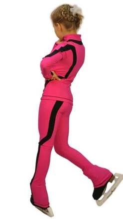 IceDress Figure Skating Outfit - Thermal -Flip (Fuchsia With Black Line)
