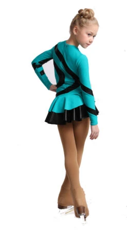 IceDress Figure Skating Dress - Thermal - Serpantine (15% OFF, Size CXL, Mint With Black Lycra) -Paramount Happy Shop 16a3af115261 45508 41171.1681213845