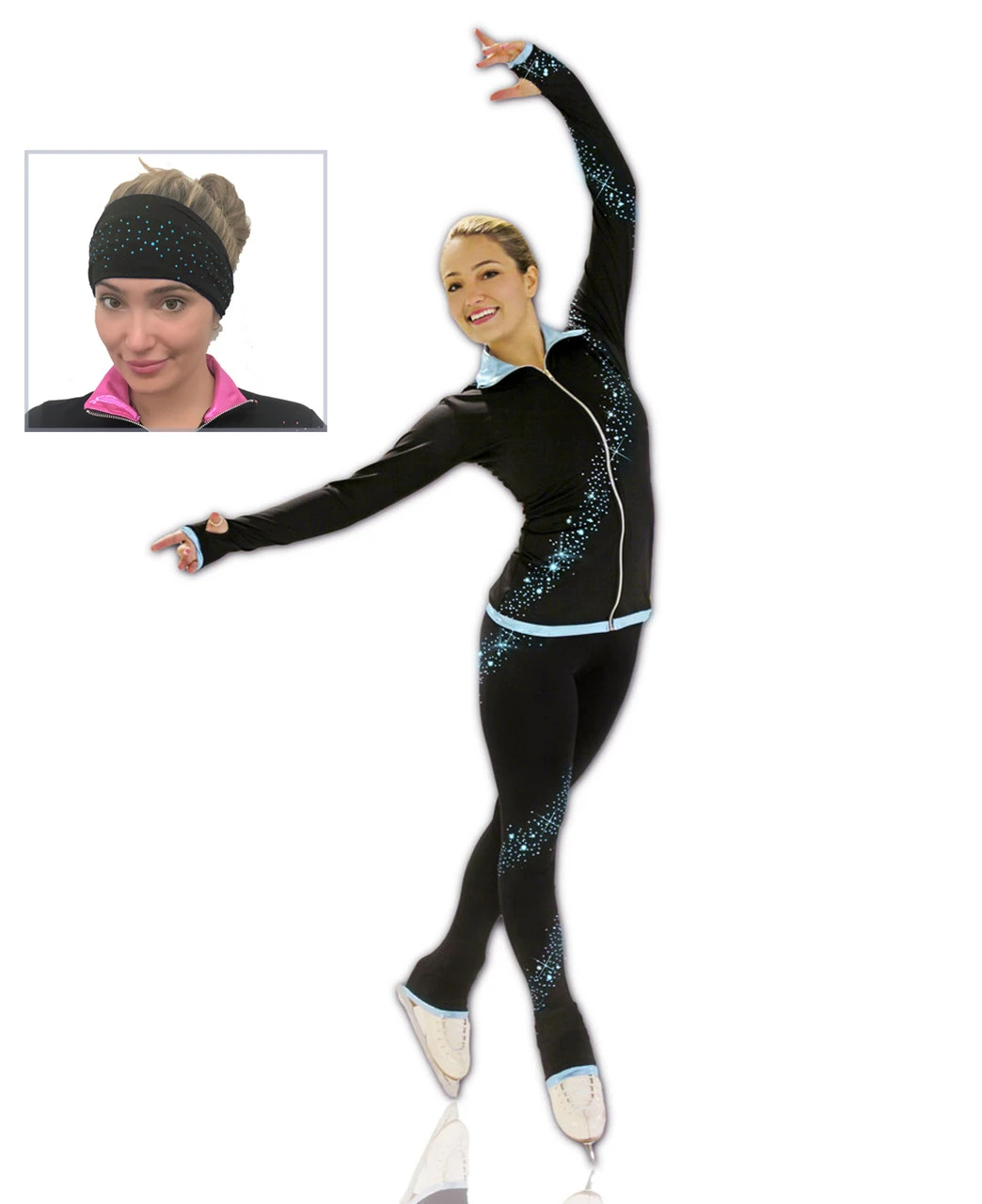 Kami-So Figure Skating Outfit - Turquoise Pants And Jacket + FREE Kami-So Headband 1 Kami-So Figure Skating Outfit - Turquoise Pants And Jacket + FREE Kami-So Headband