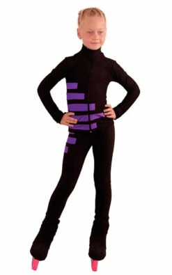 IceDress Figure Skating Outfit - Thermal - IceCode (Black With Purple)