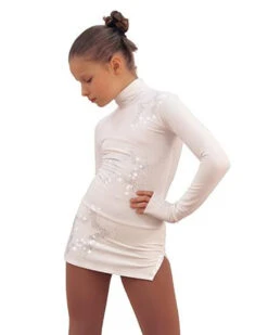 IceDress Figure Skating Dress - Thermal - Super Star (White With Rhinestones) -Paramount Happy Shop 267d0320fc36 48588 30023 68137.1582437602