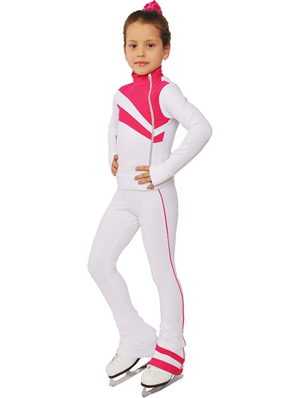 IceDress Figure Skating Thermal Pants - Rays (White And Raspberry) 1 IceDress Figure Skating Thermal Pants - Rays (White And Raspberry)
