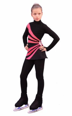 IceDress Figure Skating Dress-Thermal - Oriental 3 (25% OFF, Black And Coral)