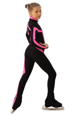 IceDress Figure Skating Outfit - Thermal - Vanguard - Sport (Black With Hot Pink)
