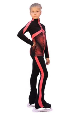 IceDress Ice Skating Outfit - Thermal - Jump (40% OFF, Black With Coral Stripes)
