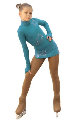 IceDress Figure Skating Dress - Thermal - Super Star (Emerald With Rhinestones) -Paramount Happy Shop 38f34d064288 16901 77546 47749.1582477750