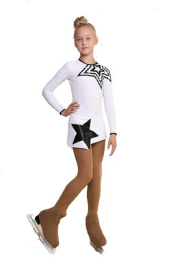 IceDress Figure Skating Dress - Thermal - Constellation (White With Black) -Paramount Happy Shop 3ad2b10254a9 82649.1601395577