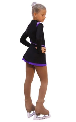 IceDress Figure Skating Dress-Thermal - Lasso(Black With Purple)