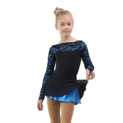 IceDress Figure Skating Dress - Thermal - Harmony (Black With Blue) -Paramount Happy Shop 49224cb08bf1 00647 04345 51760.1582510343