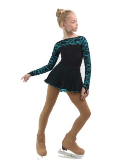IceDress Figure Skating Dress - Thermal - Harmony (Black With Turquoise) -Paramount Happy Shop 4b8e9f9f5cad 53716 14303 45556.1582531237