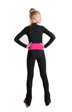 IceDress - High-Waisted Thermal Figure Skating Legging With Wide Band (Black And Fuchsia) -Paramount Happy Shop 5.1672311162 26757.1672314550