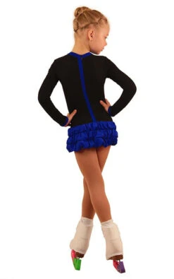 IceDress Figure Skating Dress - Thermal - Buff (Black With Cornflower) -Paramount Happy Shop 55bb390cefd2 88041 82645.1582430552