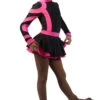 IceDress Figure Skating Dress-Thermal - Cross-Roll (Gray And Pink)