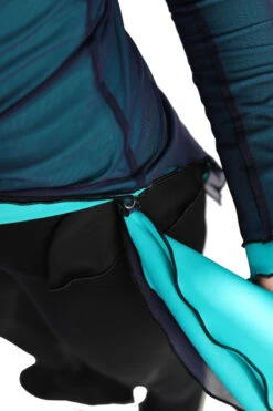 IceDress - Thermal Figure Skating Outfit "Gravity" - Mesh Top And Pants (Turquoise/Blue And Black) -Paramount Happy Shop 6.1672311856 63156.1672314627