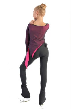 IceDress - Thermal Figure Skating Outfit "Gravity" - Mesh Top And Pants (Pink/Grey And Grey) -Paramount Happy Shop 6.1672312349 63139.1672314649