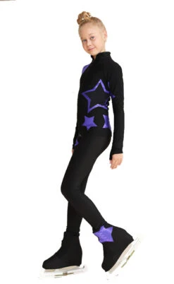 IceDress Figure Skating Pants - Thermal - Star Sky (Black With Purple) -Paramount Happy Shop 603a9a270325 83956 27678 42828.1601498570
