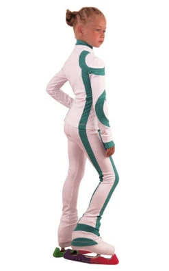 IceDress Figure Skating Outfit - Thermal - Cross-Roll (White With Emerald) -Paramount Happy Shop 6219aa6b9cca 83333 75418 03948.1582430505
