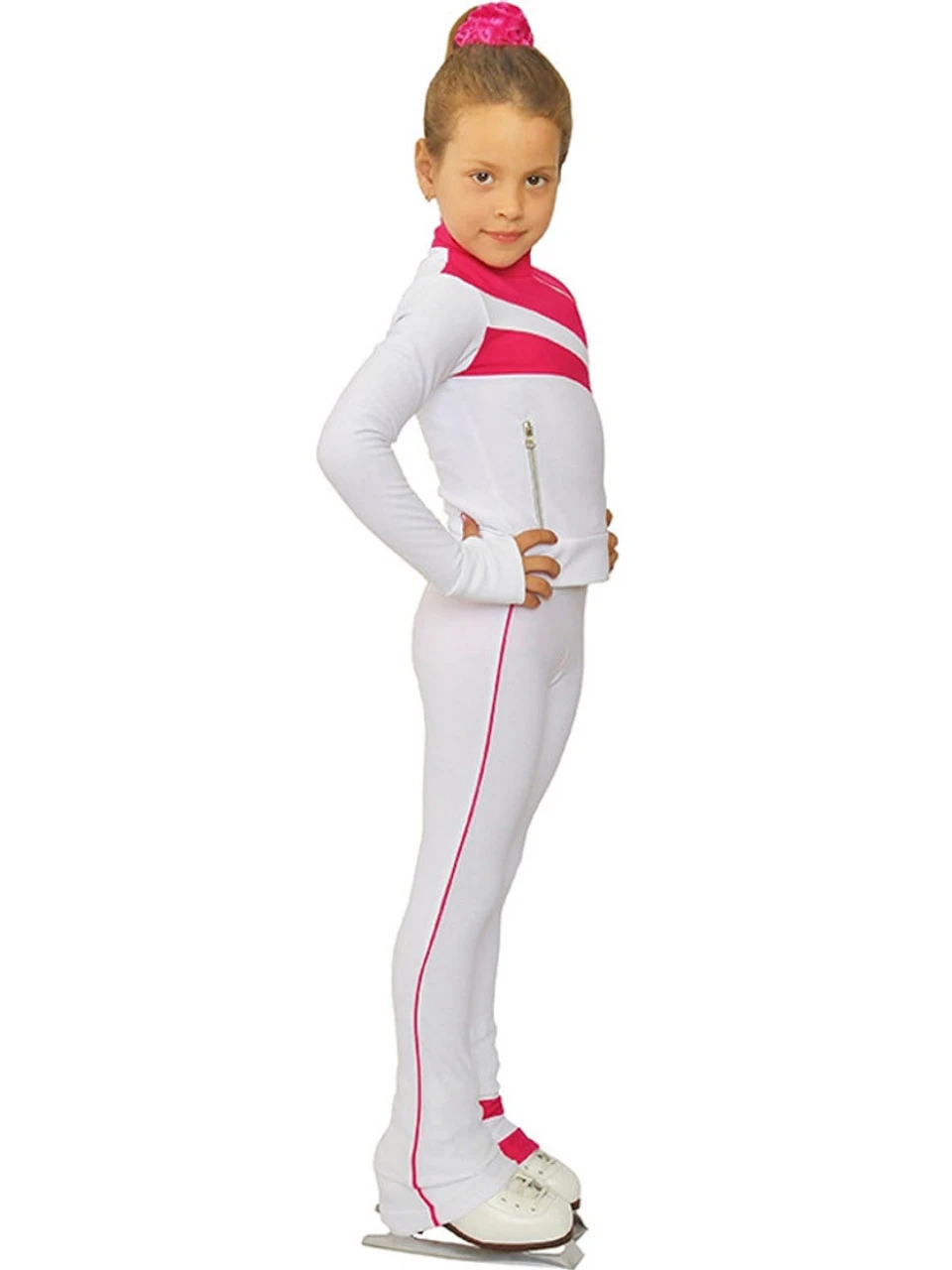 IceDress Figure Skating Thermal Pants - Rays (White And Raspberry) 2 IceDress Figure Skating Thermal Pants - Rays (White And Raspberry) - Image 2