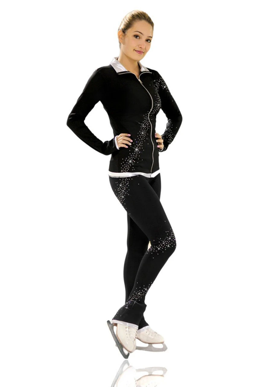 Kami-So Figure Skating Pants - Crystal Spiral Turquoise (20% OFF) 3 Kami-So Figure Skating Pants - Crystal Spiral Turquoise (20% OFF) - Image 3