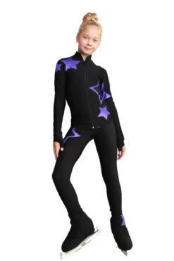 IceDress Figure Skating Pants - Thermal - Star Sky (Black With Purple) -Paramount Happy Shop 6c43b386148b 70831 26672 84168.1601498570