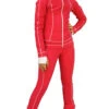 IceDress Figure Skating Thermal Pants -Todes(Raspberry With White Line)