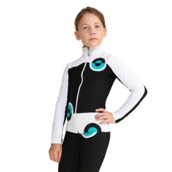 IceDress Figure Skating Pants - Thermal - Bubble Gum (Black, White, Turquoise)
