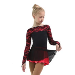 IceDress Figure Skating Dress - Thermal - Harmony (Black With Hot Coral) -Paramount Happy Shop 736caf6390da 44556 59323 13067.1582511056
