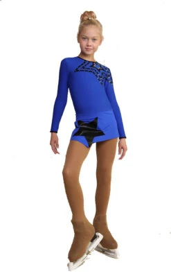 IceDress Figure Skating Dress - Thermal - Constellation (Cornflower Blue With Black) -Paramount Happy Shop 73e8ac390cc8 84674.1601395569