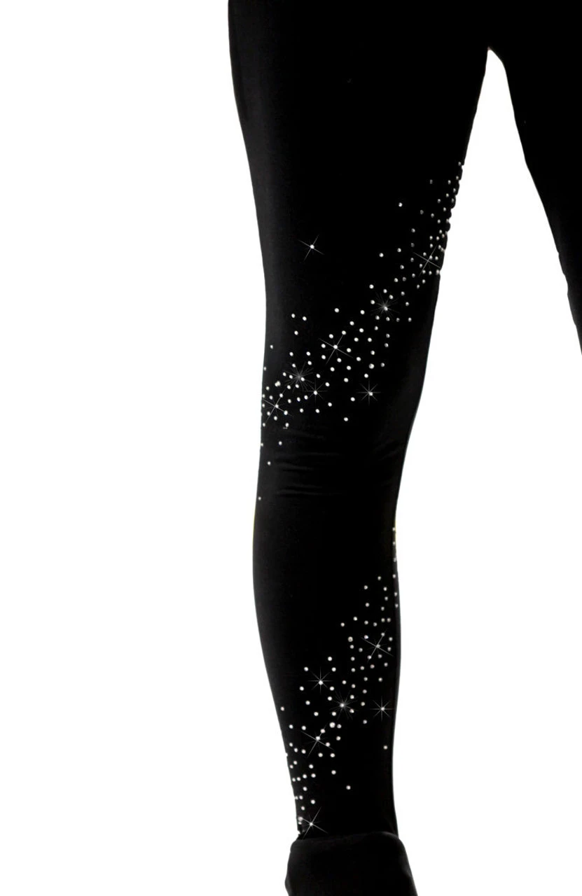 Kami-So Figure Skating Pants - Crystal Spiral Turquoise (20% OFF) 5 Kami-So Figure Skating Pants - Crystal Spiral Turquoise (20% OFF) - Image 5