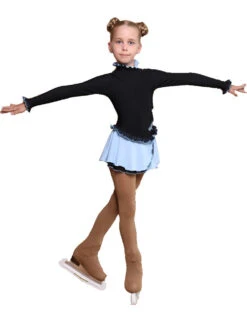 IceDress Figure Skating Dress - Thermal - Dragonfly (Black With Pale Blue)