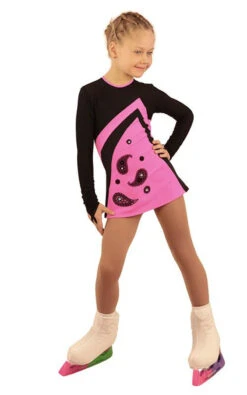 IceDress Figure Skating Dress - Thermal - Velvet (Black With Hot Pink, Ornament) -Paramount Happy Shop 7ac67e2ad319 11394 19316 53778 07384.1582513560