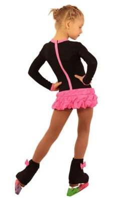 IceDress Figure Skating Dress - Thermal - Buff (Black With Hot Pink) -Paramount Happy Shop 7e2c22f08cb4 57767 63380.1582437722
