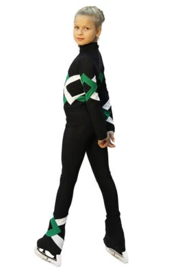 IceDress Figure Skating Outfit - Thermal - Bauer (Black, Green And White) -Paramount Happy Shop 81e21cfafc86 74963 42023 12387.1582431180