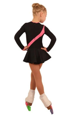 IceDress Figure Skating Dress - Thermal - Bows 2 (Black With Bright Coral) -Paramount Happy Shop 88819d90cae4 77927 83440.1582474611