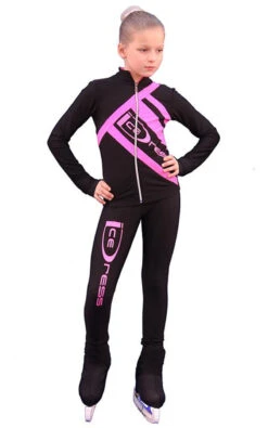 IceDress Figure Skating Outfit - Thermal - IceDress (Black With Pink)