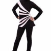 IceDress Figure Skating Dress-Thermal - Oriental 3 (Black And White)