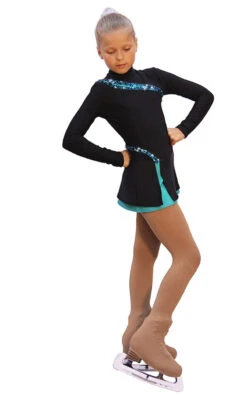 IceDress Figure Skating Dress-Thermal - Lasso(25% OFF, Black With Mint)