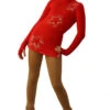 IceDress Figure Skating Dress - Thermal - Super Star (Red With Gold Rhinestones)