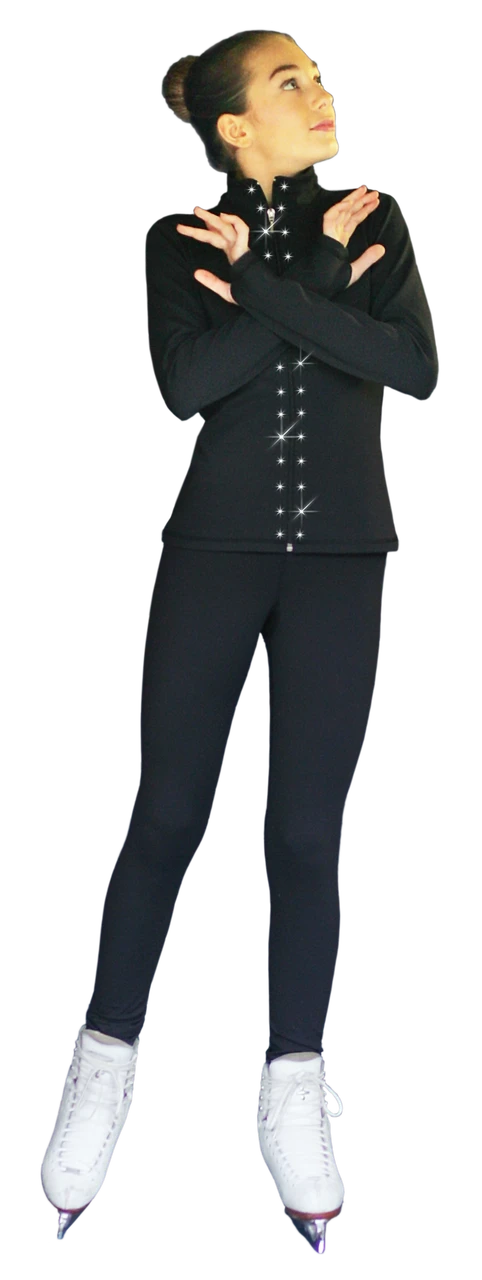 ChloeNoel PS711 Solid Color Skinny Yoga Off Ice Elite Figure Skating Pants W/ Front Pocket And Swarovski Crystal Block 1 ChloeNoel PS711 Solid Color Skinny Yoga Off Ice Elite Figure Skating Pants W/ Front Pocket And Swarovski Crystal Block