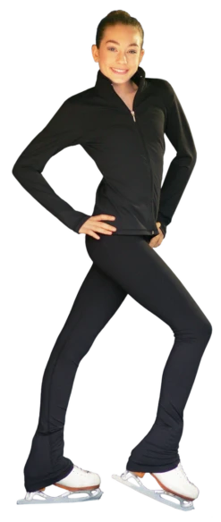 ChloeNoel PS735 Solid Over-the-hill Skate Elite Figure Skating Pants With Front Pocket